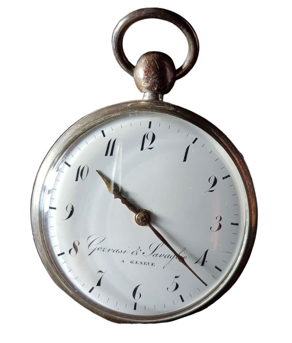 GENEVE AND SAVAGLIO SILVER POCKET WATCH  (CIRCA 1800)  - Auction Vintage Watches And Jewels  - Christophe Auction