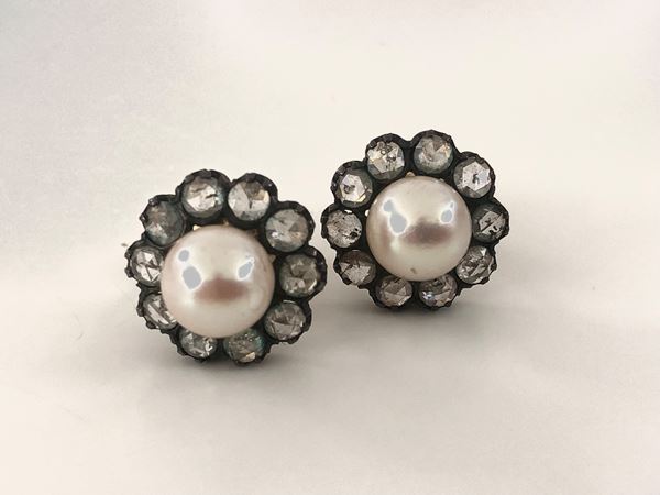 PEARL AND OLD CUT EARRING