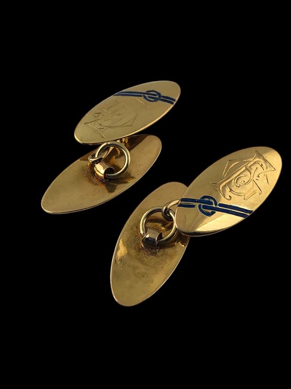 YELLOW GOLD CUFFLINCKS  - Auction Lady's Watches And  Jewels - Online Only - Christophe Auction