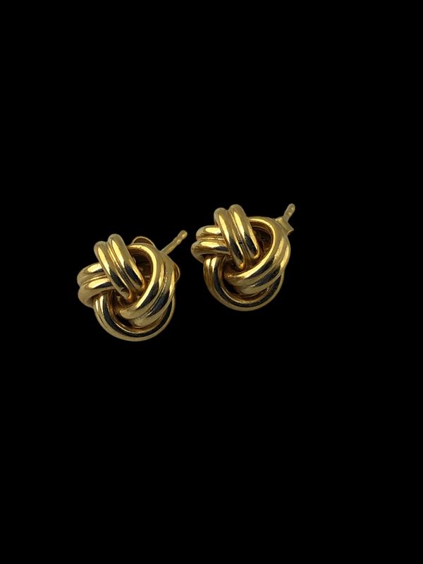 YELLOW GOLD TORCHON EARRING