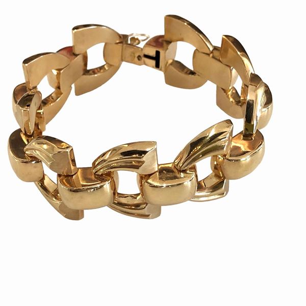 YELLOW GOLD TANK ITALIAN MARKS  BRACELET CIRCA 1940