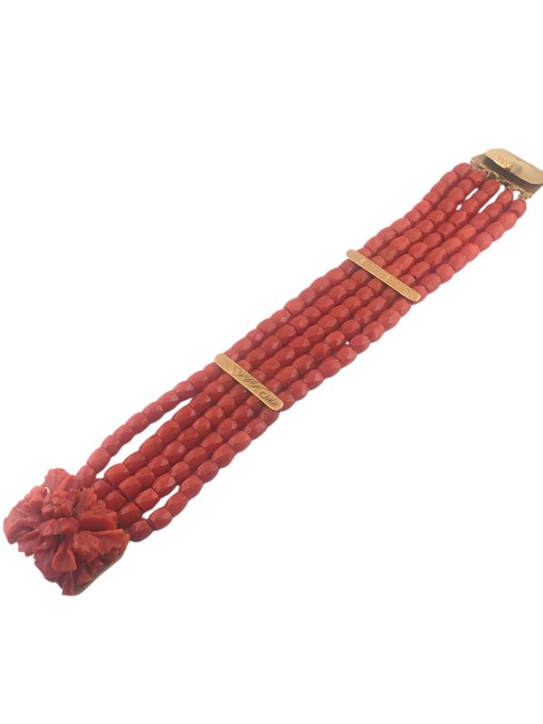 CORAL AND GOLD BRACELET