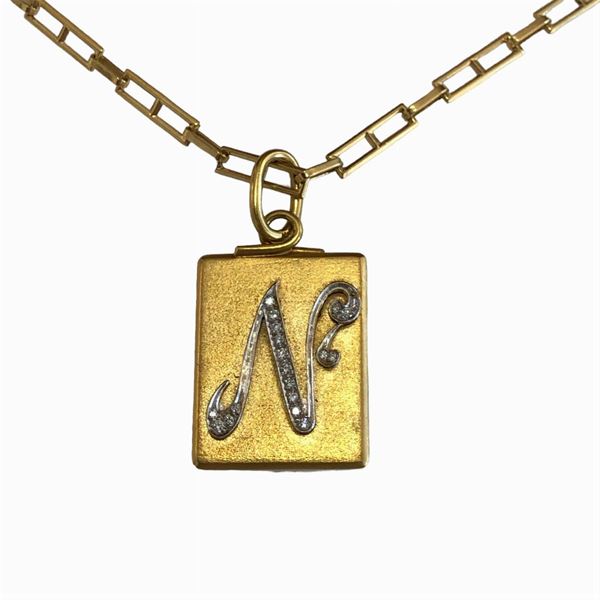 YELLOW GOLD PENDANT SIGNED POMELLATO Circa 1970