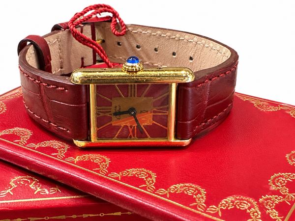 CARTIER TANK VERMEIL RED DECO