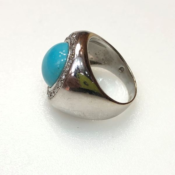 WHITE GOLD TURQUOISE RING